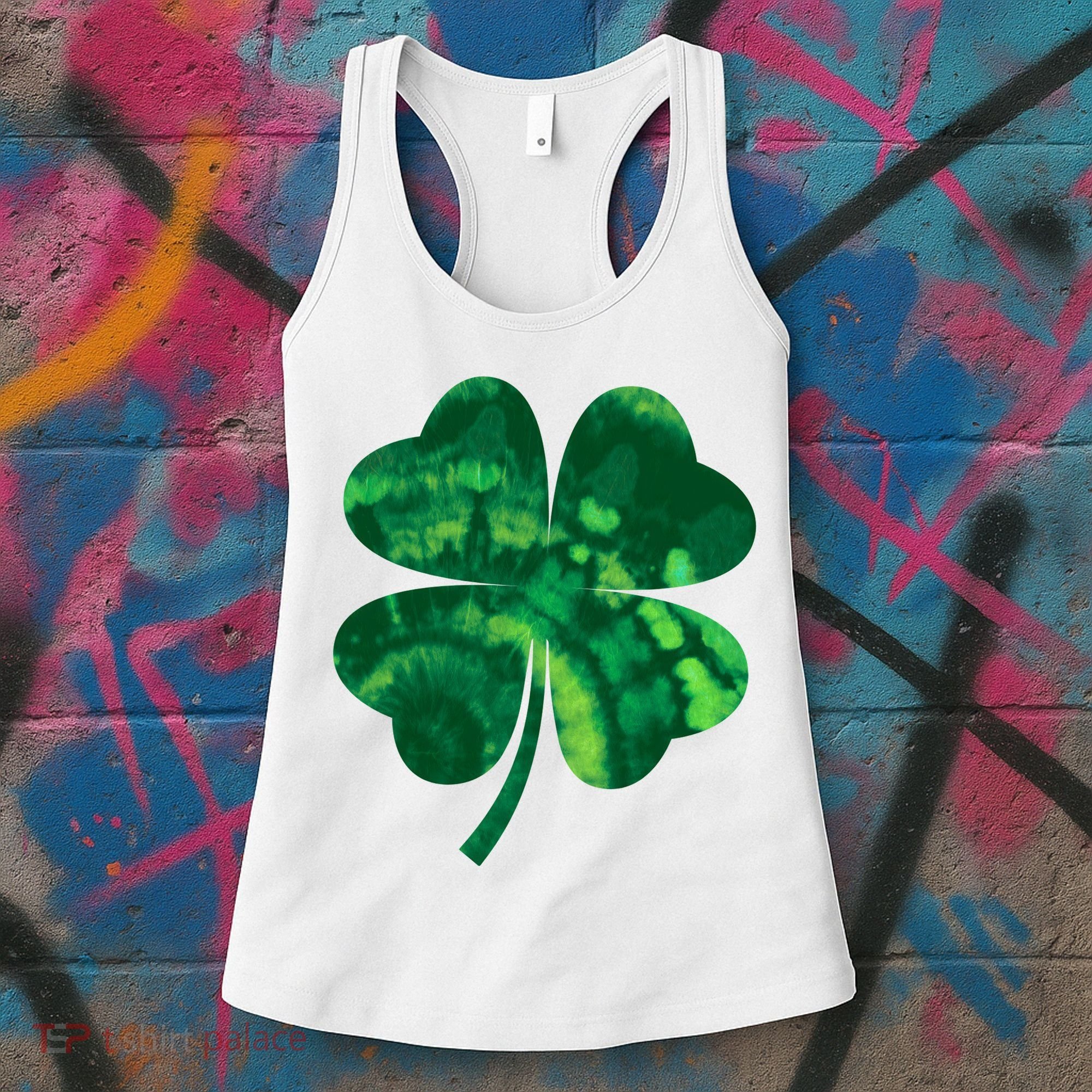 Tie Dye Clover St Patrick's Day Women's Tank Top