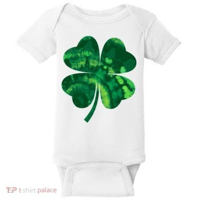 Tie Dye Clover St Patrick's Day Baby Bodysuit