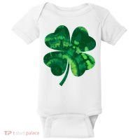 Tie Dye Clover St Patrick's Day Baby Bodysuit thumb 0