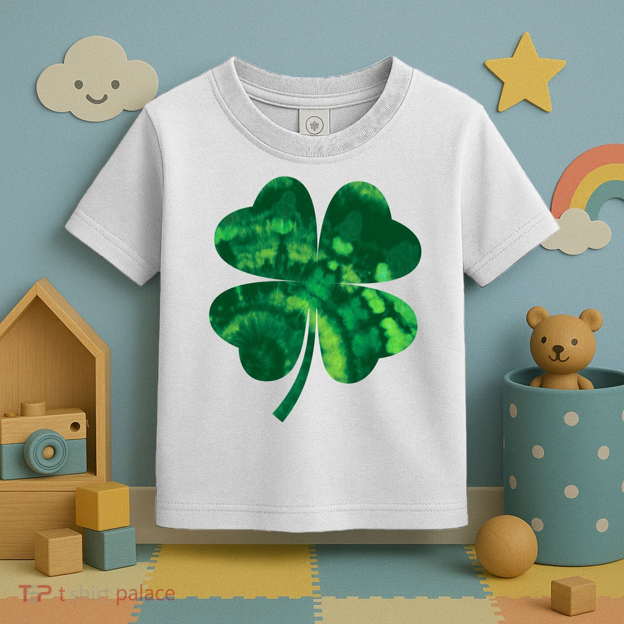 Tie Dye Clover St Patrick's Day Toddler T-Shirt