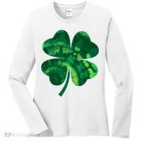 Tie Dye Clover St Patrick's Day Women's Long Sleeve Shirt thumb 0