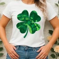 Tie Dye Clover St Patrick's Day Women's T-Shirt thumb 2