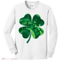 Tie Dye Clover St Patrick's Day Kids Long Sleeve Shirt thumb 0