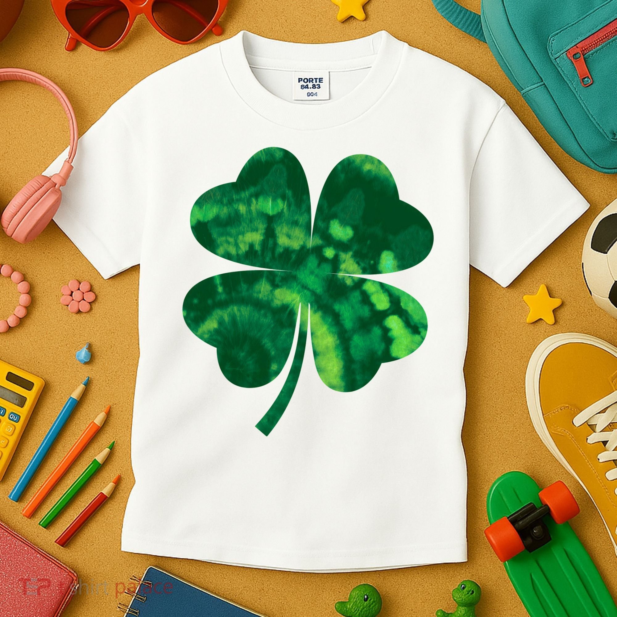 Tie Dye Clover St Patrick's Day Kids T-Shirt