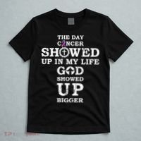 The Day Cancer Showed Up In My Life God Showed Up Bigger T-Shirt thumb 5