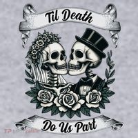 Til Death Do Us Part Skeleton Bride & Groom Marriagewedding Women's Sweatshirt thumb 2
