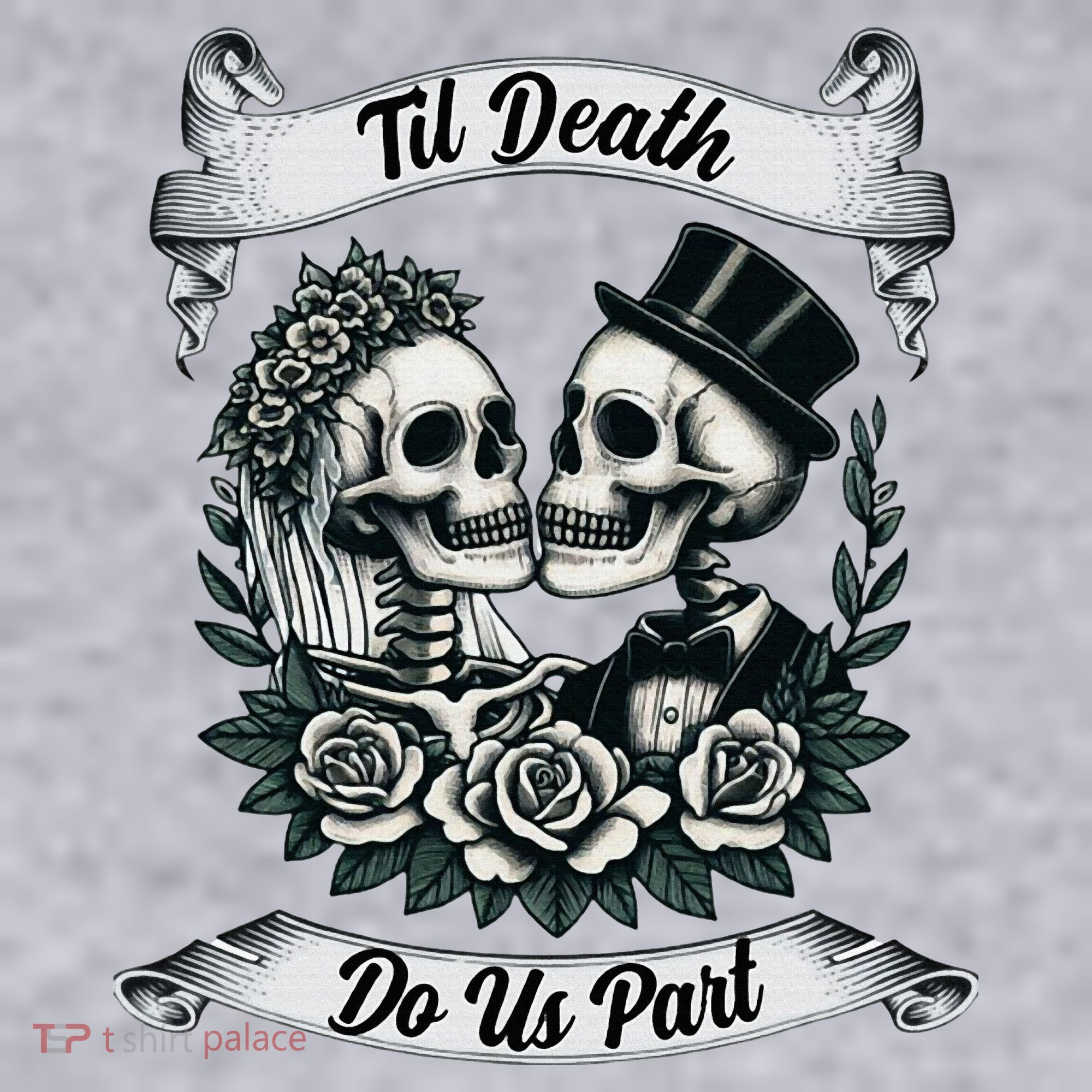 Til Death Do Us Part Skeleton Bride & Groom Marriagewedding Women's Sweatshirt