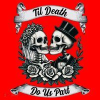Til Death Do Us Part Skeleton Bride & Groom Marriagewedding Santa Hat thumb 1