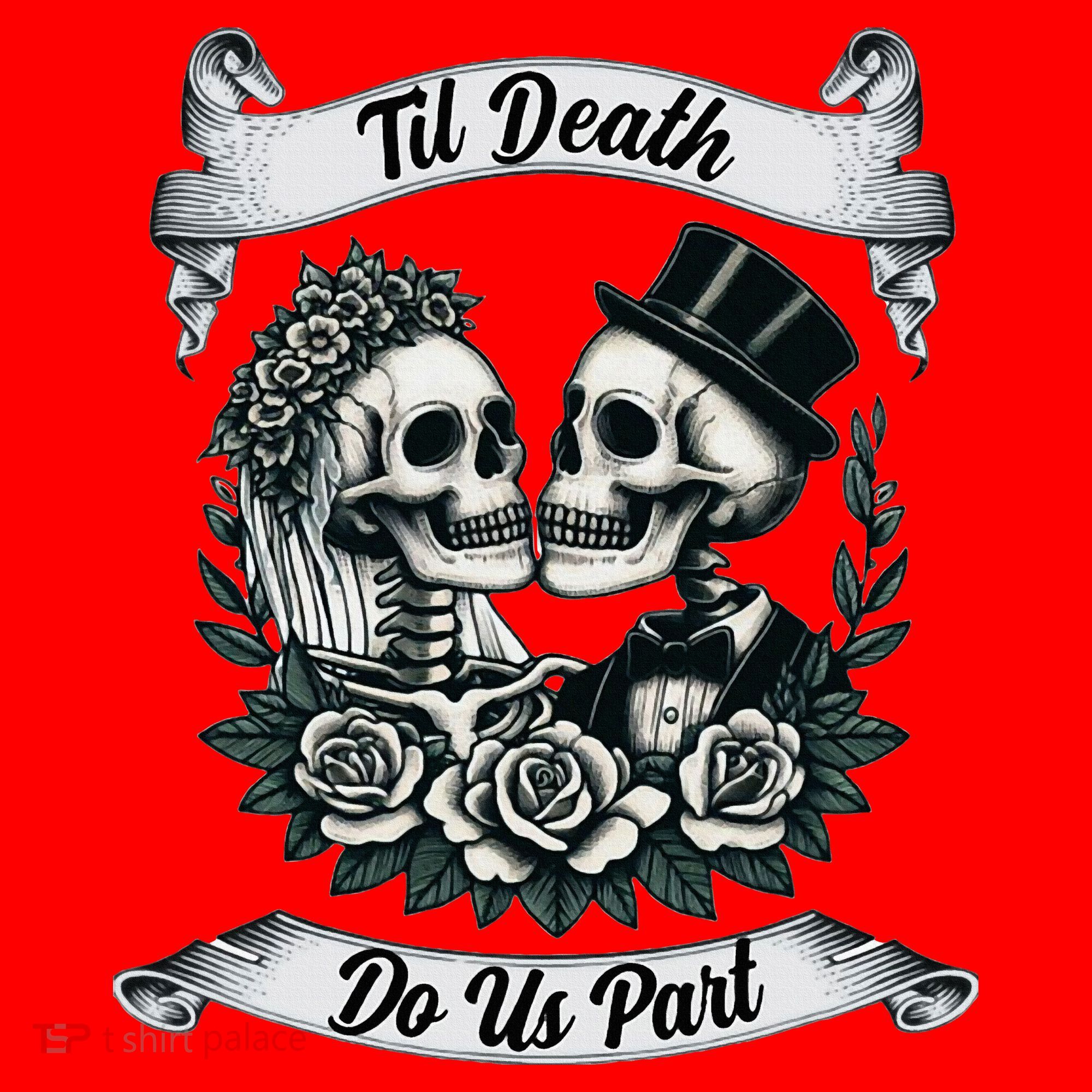 Til Death Do Us Part Skeleton Bride & Groom Marriagewedding Santa Hat