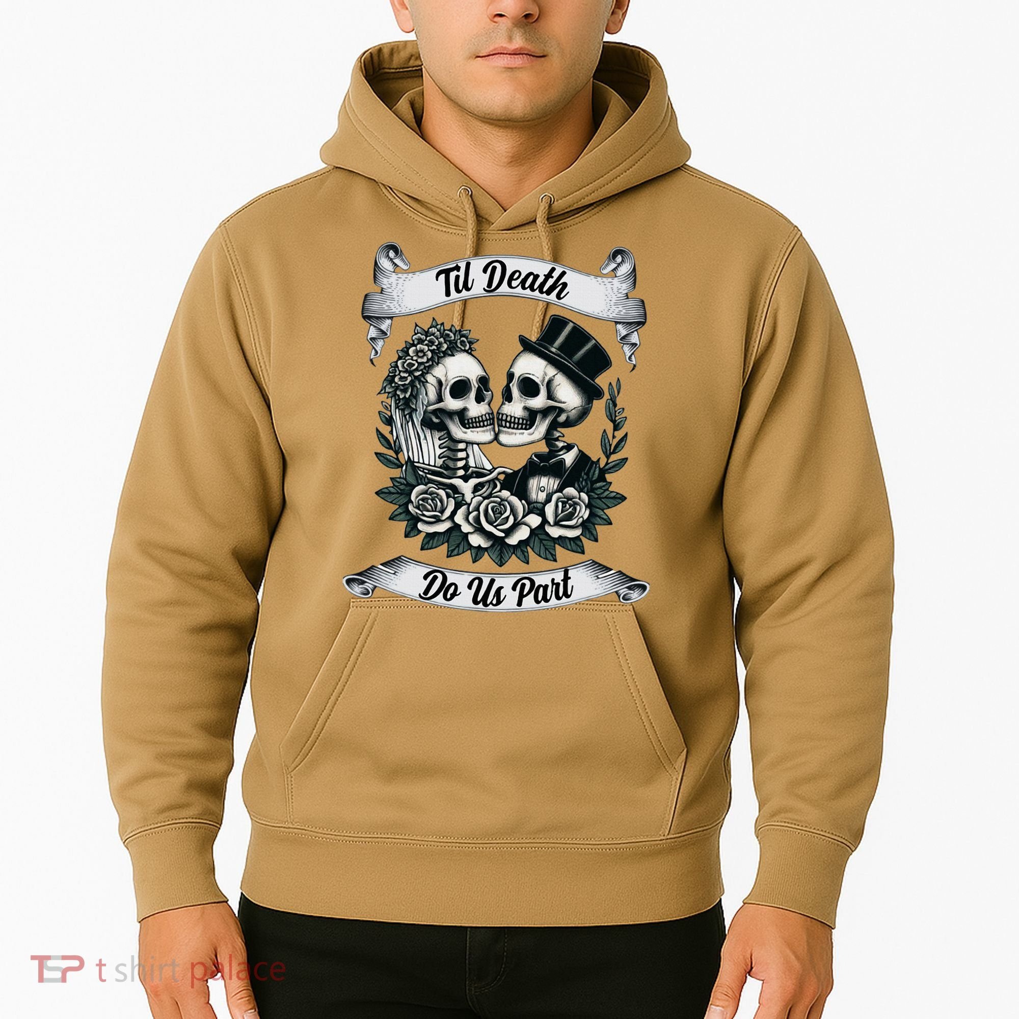 Til Death Do Us Part Skeleton Bride & Groom Marriagewedding Hoodie