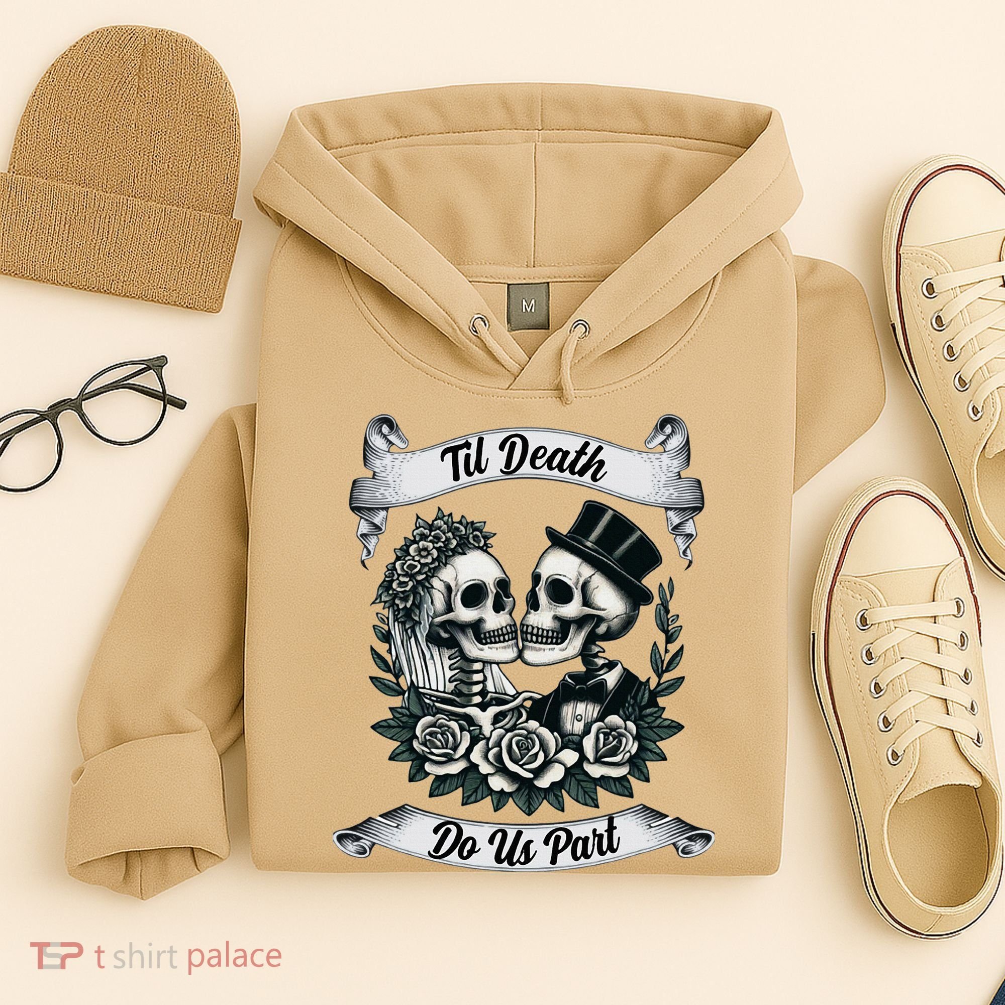 Til Death Do Us Part Skeleton Bride & Groom Marriagewedding Hoodie