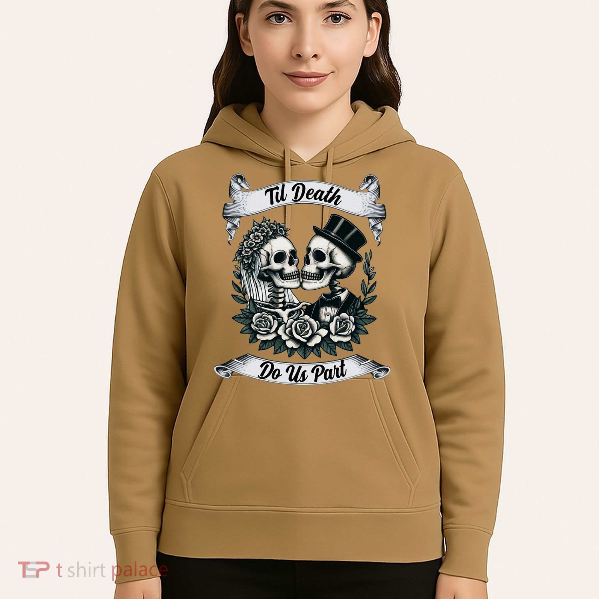 Til Death Do Us Part Skeleton Bride & Groom Marriagewedding Hoodie