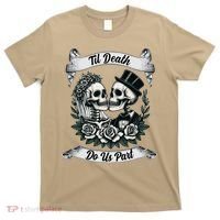 Til Death Do Us Part Skeleton Bride & Groom Marriagewedding T-Shirt thumb 0