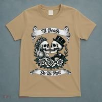Til Death Do Us Part Skeleton Bride & Groom Marriagewedding T-Shirt thumb 5