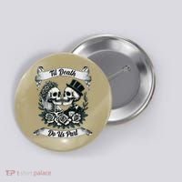 Til Death Do Us Part Skeleton Bride & Groom Marriagewedding Button thumb 0