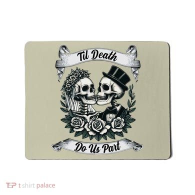 Til Death Do Us Part Skeleton Bride & Groom Marriagewedding Mousepad