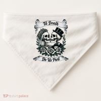 Til Death Do Us Part Skeleton Bride & Groom Marriagewedding USA-Made Doggie Bandana thumb 0