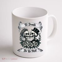 Til Death Do Us Part Skeleton Bride & Groom Marriagewedding Coffee Mug thumb 1