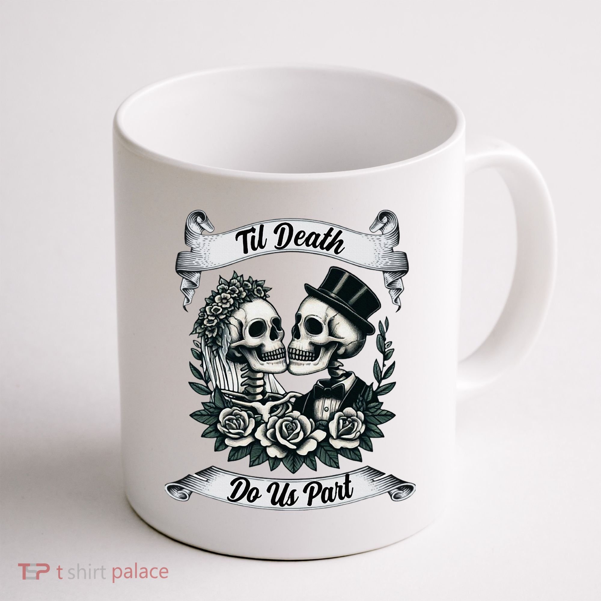 Til Death Do Us Part Skeleton Bride & Groom Marriagewedding Coffee Mug