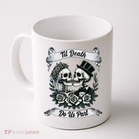 Til Death Do Us Part Skeleton Bride & Groom Marriagewedding Coffee Mug thumb 0