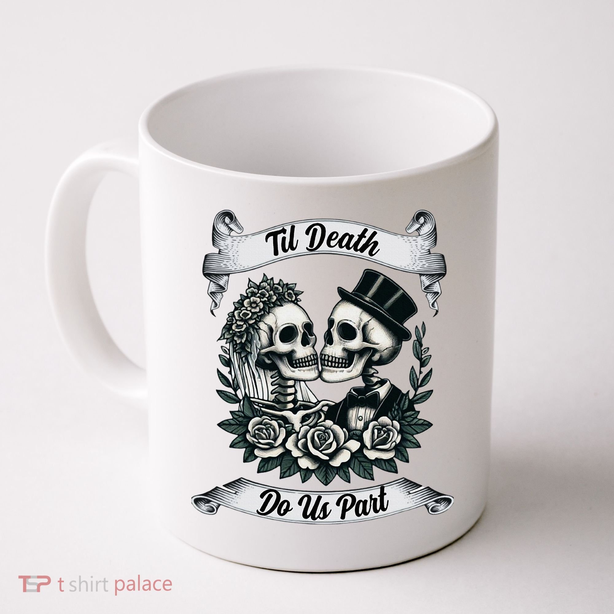 Til Death Do Us Part Skeleton Bride & Groom Marriagewedding Coffee Mug