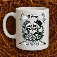 Til Death Do Us Part Skeleton Bride & Groom Marriagewedding Coffee Mug thumb 2