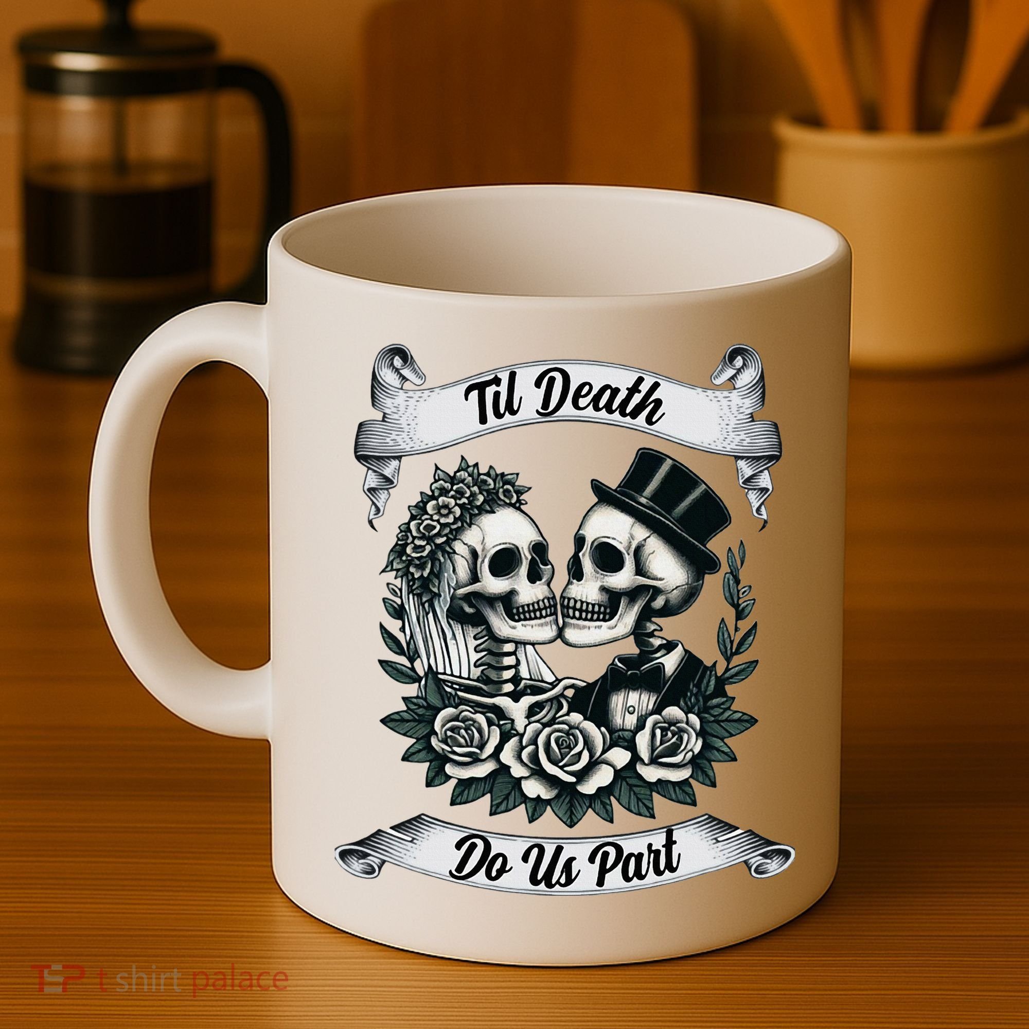 Til Death Do Us Part Skeleton Bride & Groom Marriagewedding Coffee Mug