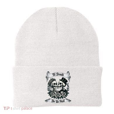 Til Death Do Us Part Skeleton Bride & Groom Marriagewedding Beanie