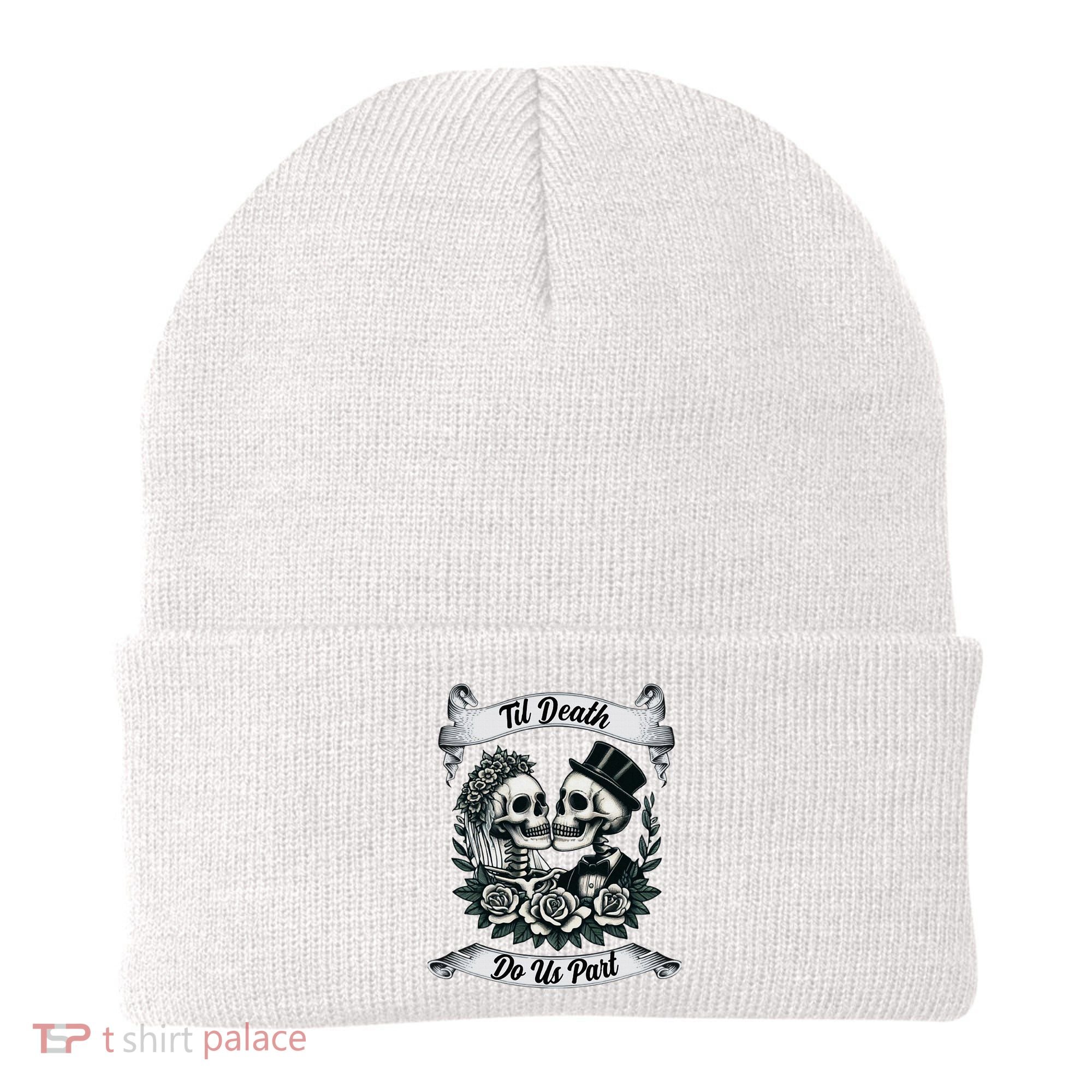 Til Death Do Us Part Skeleton Bride & Groom Marriagewedding Beanie