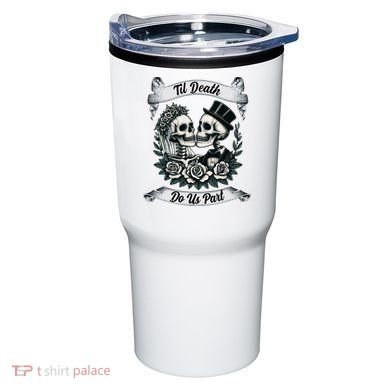 Til Death Do Us Part Skeleton Bride & Groom Marriagewedding Tumbler