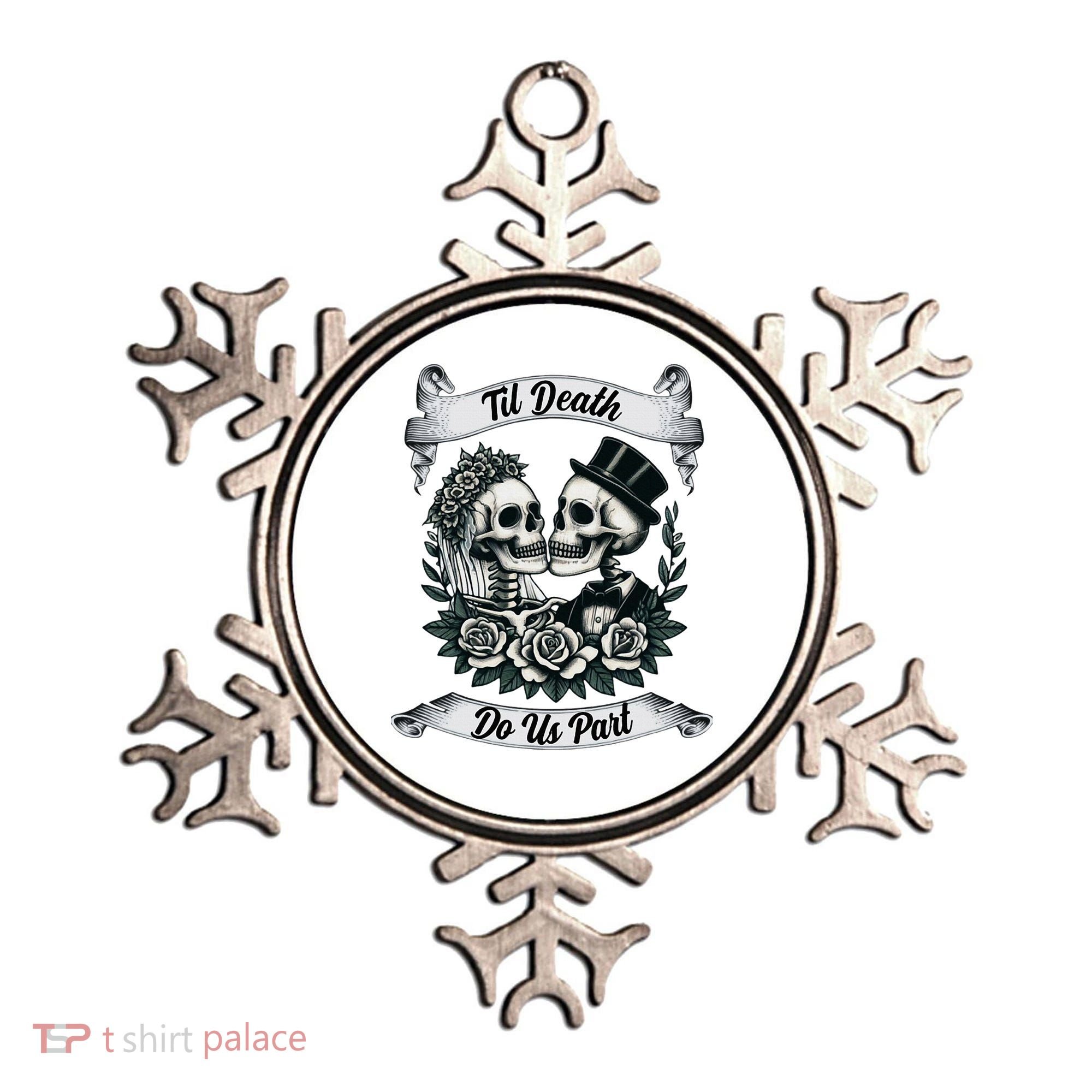 Til Death Do Us Part Skeleton Bride & Groom Marriagewedding Ornament