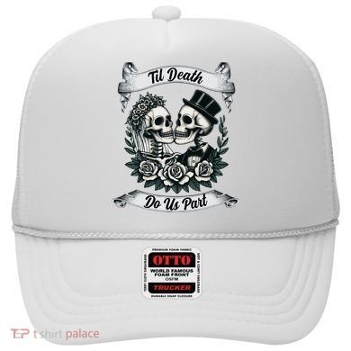 Til Death Do Us Part Skeleton Bride & Groom Marriagewedding Hat