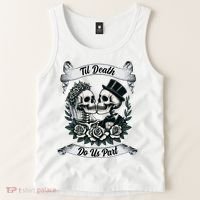 Til Death Do Us Part Skeleton Bride & Groom Marriagewedding Tank Top thumb 2