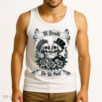 Til Death Do Us Part Skeleton Bride & Groom Marriagewedding Tank Top thumb 3