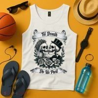 Til Death Do Us Part Skeleton Bride & Groom Marriagewedding Tank Top thumb 4