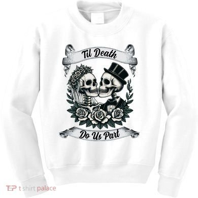 Til Death Do Us Part Skeleton Bride & Groom Marriagewedding Kids Sweatshirt