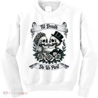 Til Death Do Us Part Skeleton Bride & Groom Marriagewedding Kids Sweatshirt thumb 0