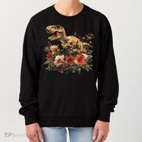 Trex Dinosaur Dino Floral Flower Women's Sweatshirt thumb 0