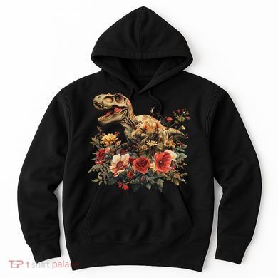Trex Dinosaur Dino Floral Flower Hoodie