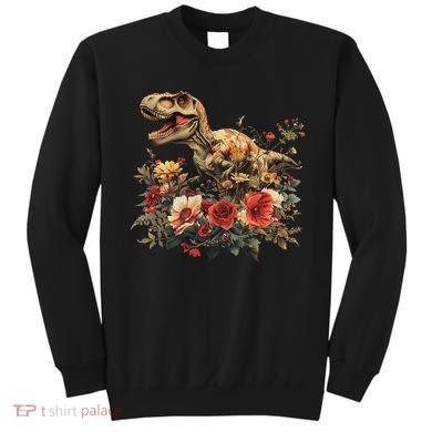 Trex Dinosaur Dino Floral Flower Sweatshirt