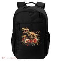 Trex Dinosaur Dino Floral Flower Backpack thumb 0