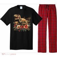 Trex Dinosaur Dino Floral Flower Pajama Set thumb 0