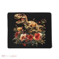 Trex Dinosaur Dino Floral Flower Mousepad thumb 0