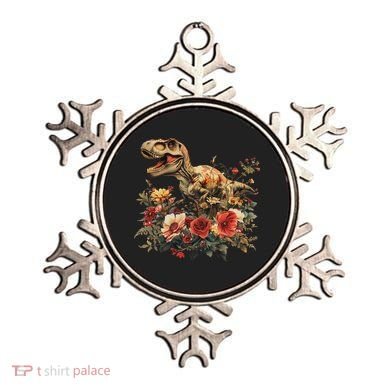 Trex Dinosaur Dino Floral Flower Ornament