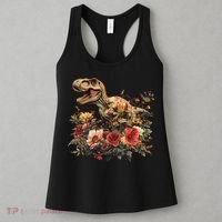 Trex Dinosaur Dino Floral Flower Women's Tank Top thumb 3
