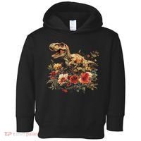 Trex Dinosaur Dino Floral Flower Toddler Hoodie thumb 0