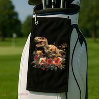 Trex Dinosaur Dino Floral Flower Golf Towel thumb 2