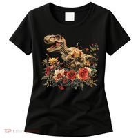 Trex Dinosaur Dino Floral Flower Women's T-Shirt thumb 0