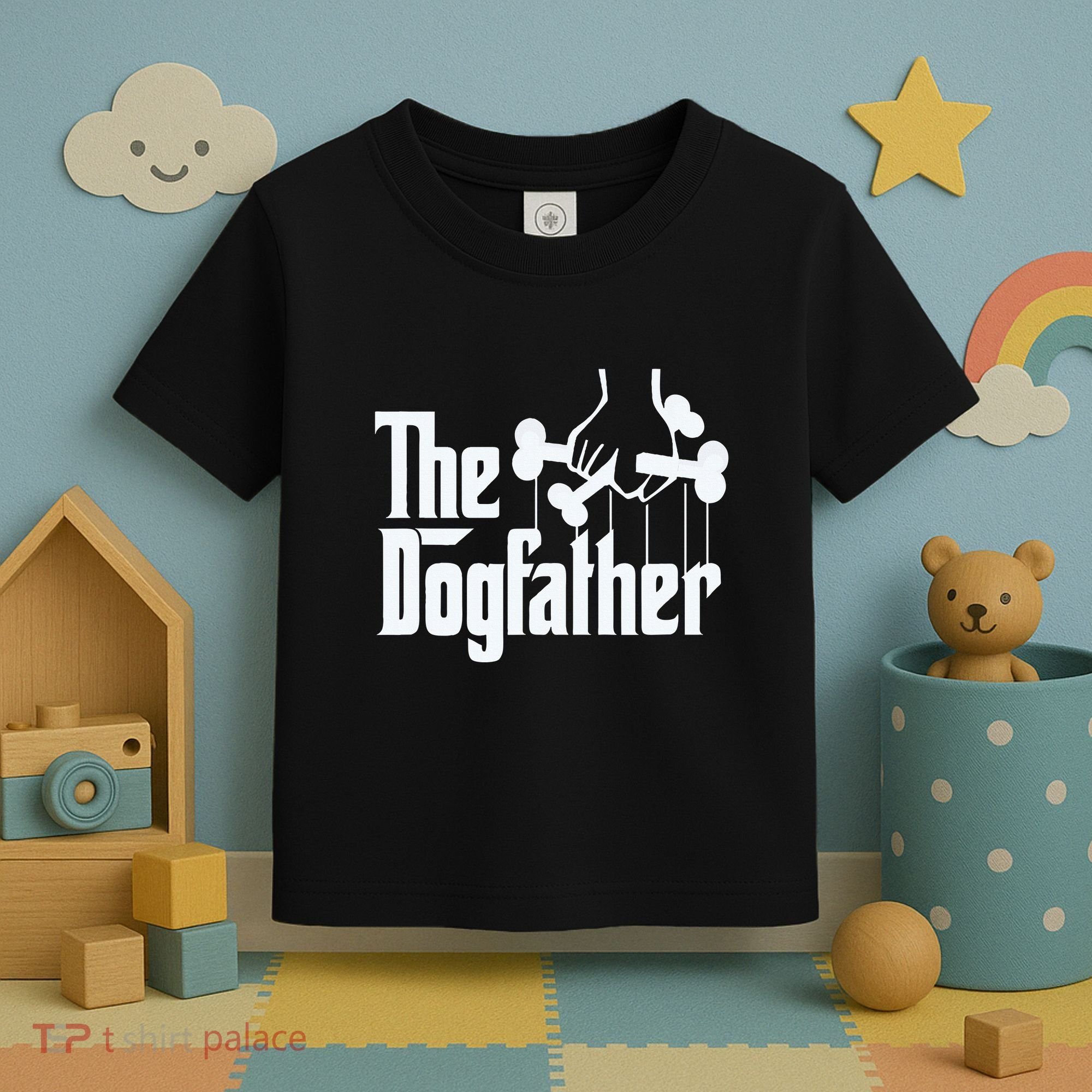 The Dogfather Dog Dad Fathers Day Gift Dog Lover Toddler T-Shirt