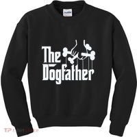 The Dogfather Dog Dad Fathers Day Gift Dog Lover Kids Sweatshirt thumb 0